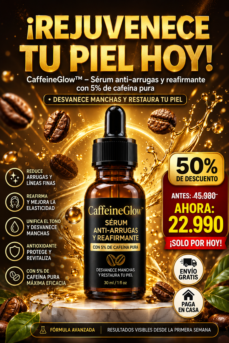 CaffeineGlow™ – Sérum anti-arrugas y reafirmante con 5% de cafeína pura · Desvanece manchas y restaura tu piel-1