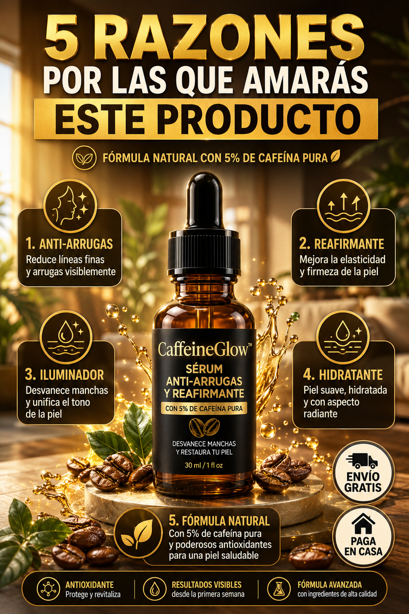 CaffeineGlow™ – Sérum anti-arrugas y reafirmante con 5% de cafeína pura · Desvanece manchas y restaura tu piel-3