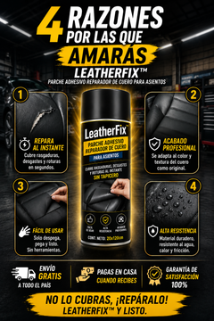 LeatherFix™ – Parche adhesivo reparador de cuero para asientos · Cubre rasgaduras, desgastes y roturas al instante sin tapicero-3