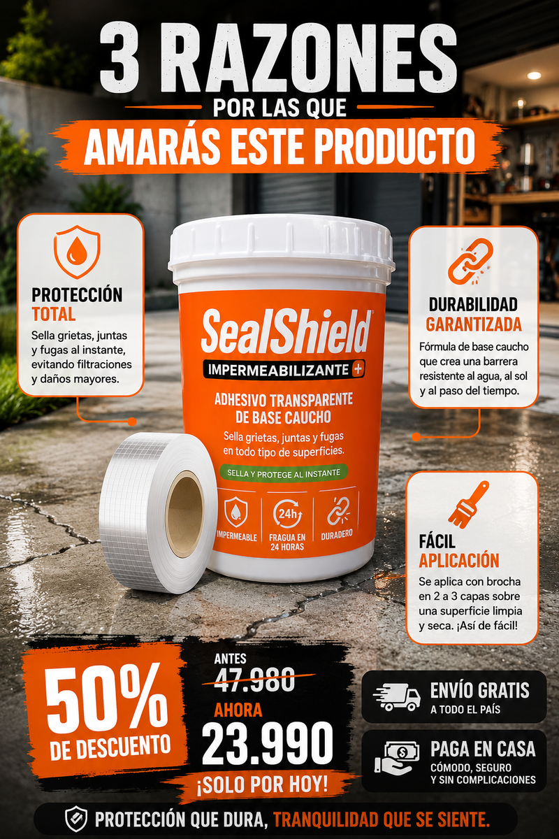 SealShield™ – Kit sellador impermeabilizante 100% · Repara grietas, filtraciones y goteras en minutos sin obras-4