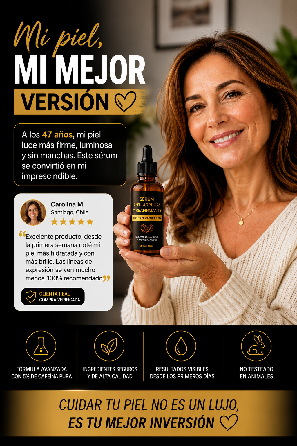 CaffeineGlow™ – Sérum anti-arrugas y reafirmante con 5% de cafeína pura · Desvanece manchas y restaura tu piel-2