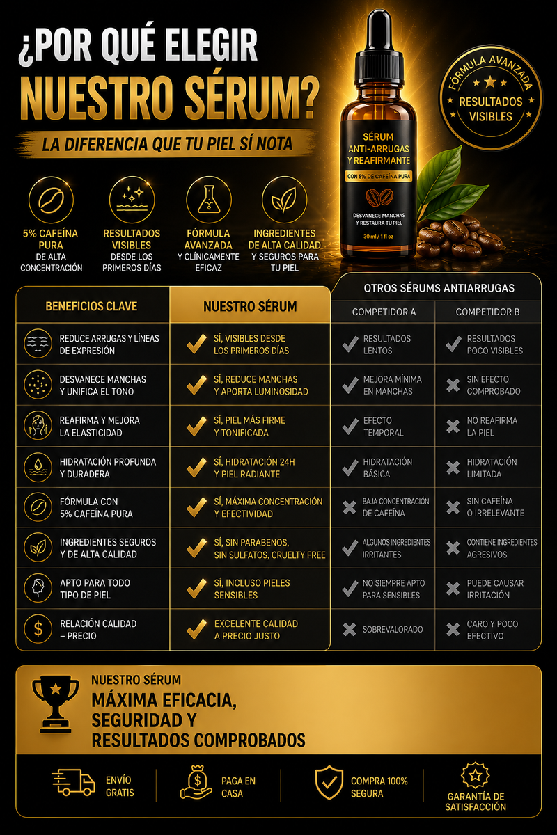 CaffeineGlow™ – Sérum anti-arrugas y reafirmante con 5% de cafeína pura · Desvanece manchas y restaura tu piel-4
